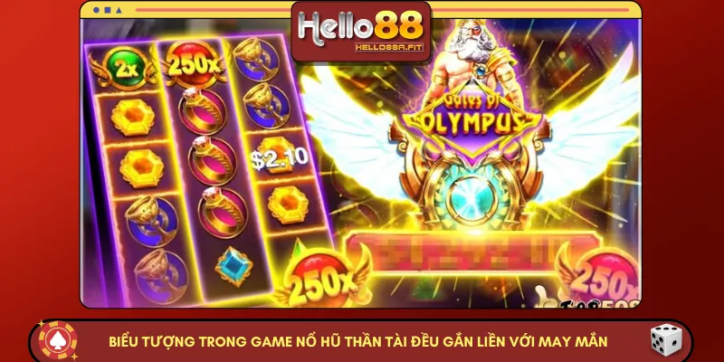 Biểu tượng trong game nổ hũ Thần Tài đều gắn liền với may mắn